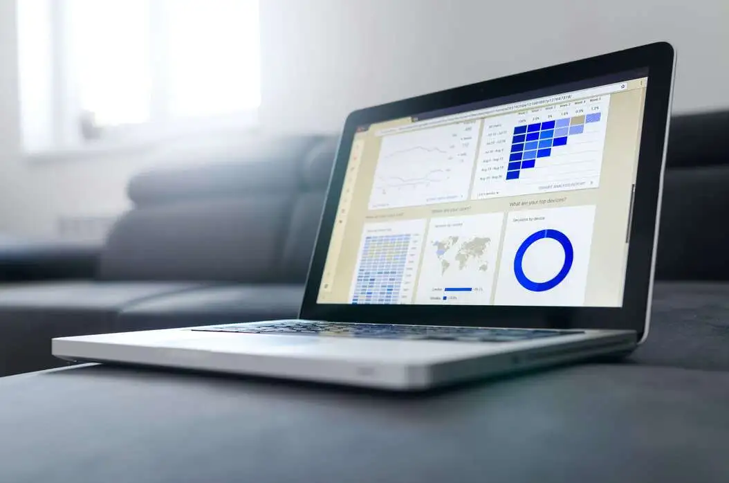 Ecran PC portable avec un reporting graphique